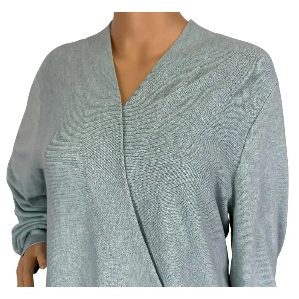 2/$30 J. Jill Wrap Sweater Lucite Heather Blue Green Size L